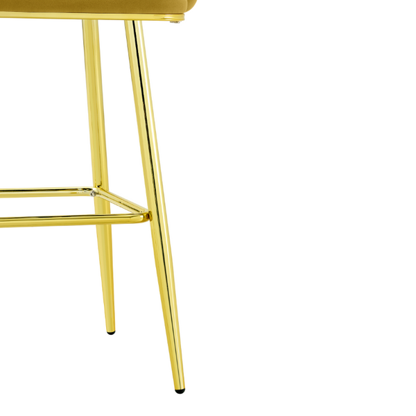 English Elm Bubble Cloud Velvet Counter Stools Set of 2 with Sculpted Back for Kitchen Island Bar Mustard Yellow Gold W3875P462109