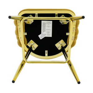 English Elm Bubble Cloud Velvet Counter Stools Set of 2 with Sculpted Back for Kitchen Island Bar Mustard Yellow Gold W3875P462109