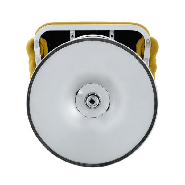 English Elm Adjustable Velvet Swivel Barstools with Bubble Backrest Chrome Base for Kitchen Island Silver, Yellow W3875P462111