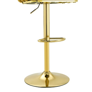 English Elm Adjustable Velvet Swivel Barstools with Bubble Backrest Chrome Base for Kitchen Island Gold, Yellow W3875P462112