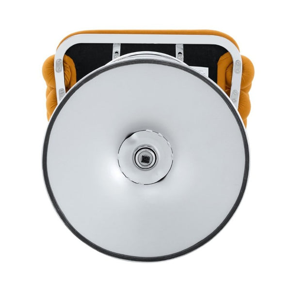 English Elm Adjustable Velvet Swivel Barstools with Bubble Backrest Chrome Base for Kitchen Island Orange, Silver W3875P462113