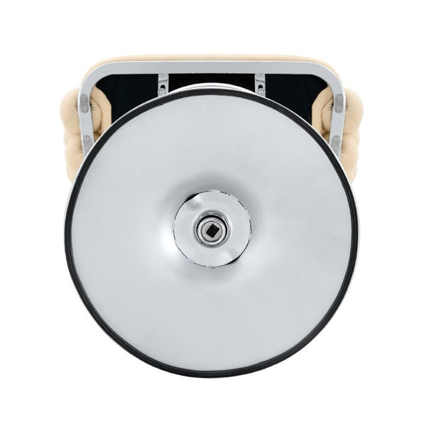 English Elm Adjustable Velvet Swivel Barstools with Bubble Backrest Chrome Base for Kitchen Island Beige, Silver W3875P462114