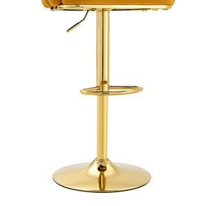 English Elm Adjustable Velvet Swivel Barstools with Bubble Backrest Chrome Base for Kitchen Island Gold, Orange W3875P462115