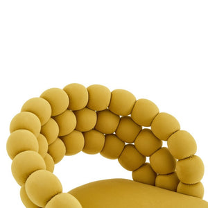 English Elm Set of 2 Bubble Stitch Velvet Accent Dining Chairs with Gold Legs Glam Modern W3875P476433