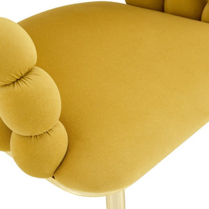 English Elm Set of 2 Bubble Stitch Velvet Accent Dining Chairs with Gold Legs Glam Modern W3875P476433