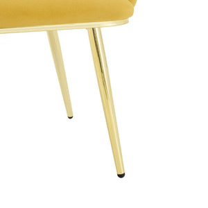 English Elm Set of 2 Bubble Stitch Velvet Accent Dining Chairs with Gold Legs Glam Modern W3875P476433