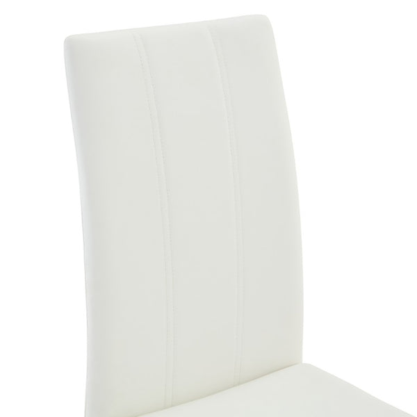 English Elm Pu Leather High Back Dining Chair Set of 6 with Gold Cantilever Frame Glam Decor W3875S00177
