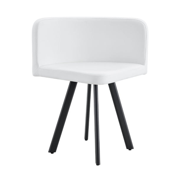 English Elm 6 Curved PU Leather Dining Chairs with Oval Walnut Tabletop and Black Metal Frame W3875S00199