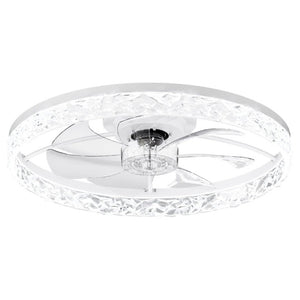 English Elm 23.6 Inch Compact Ceiling Fan with Dimmable LED Light App Control for Small Rooms W3886P506739