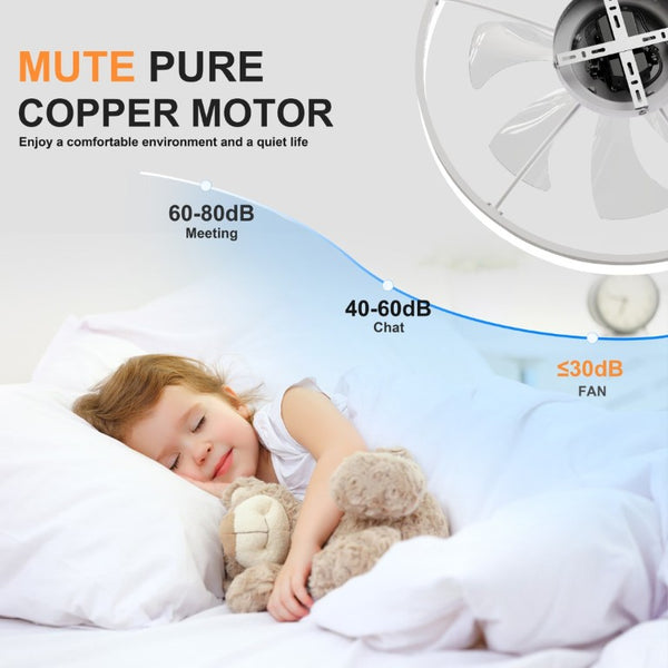 English Elm Ultra-Thin Flush Mount Ceiling Fan Smart App Remote Dimmable LED Light for Bedroom W3886P506750