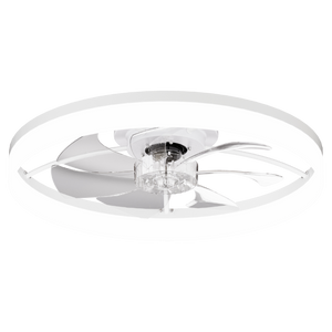 English Elm Ultra-Thin Flush Mount Ceiling Fan Smart App Remote Dimmable LED Light for Bedroom W3886P506750
