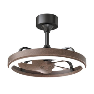 English Elm 20.5 Inch Modern Fandelier with Dimmable LED Panel DC Motor App Control Brown Finish W3886P506856