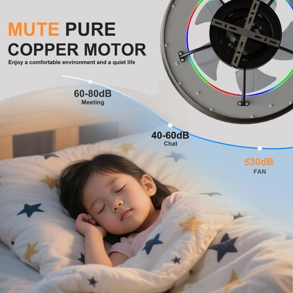 English Elm 19.3 Inch Flush Mount Ceiling Fan RGB LED Light Matte Black Low Profile Bedroom W3886P506877