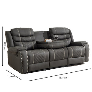 English Elm Auto Microfiber Manual Recliner with Nail Head Trim and Foam Support for Living Rooms W3900S00024