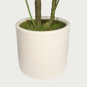 English Elm 30 Inch Faux Alocasia Tropical Leaf Plant Set of Two with Modern White Ceramic Pots W3912P443997