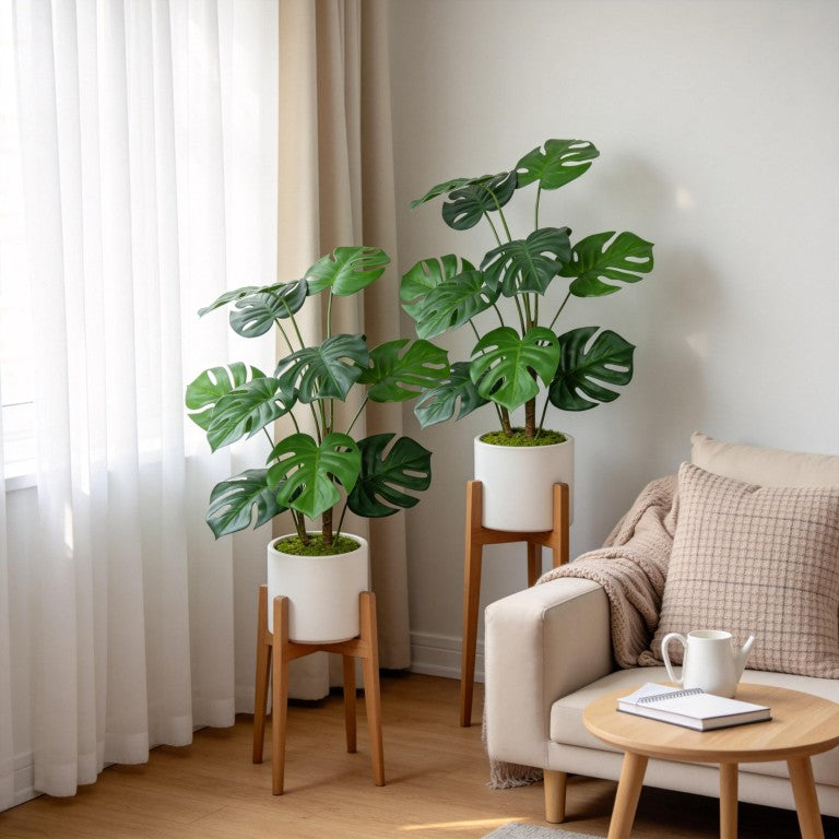 English Elm 6Ft Faux Fiddle Leaf Fig Tree Potted in White Planter with Moss for Modern Indoor Spaces 30 inches W3912P443998