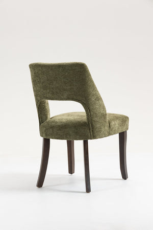 English Elm Dining Chair Set of 2 Tufted Chenille Upholstery Rubberwood Legs Elegant Club Style Green W3916P499988