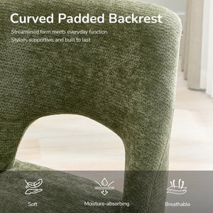 English Elm Dining Chair Set of 2 Tufted Chenille Upholstery Rubberwood Legs Elegant Club Style Green W3916P499988
