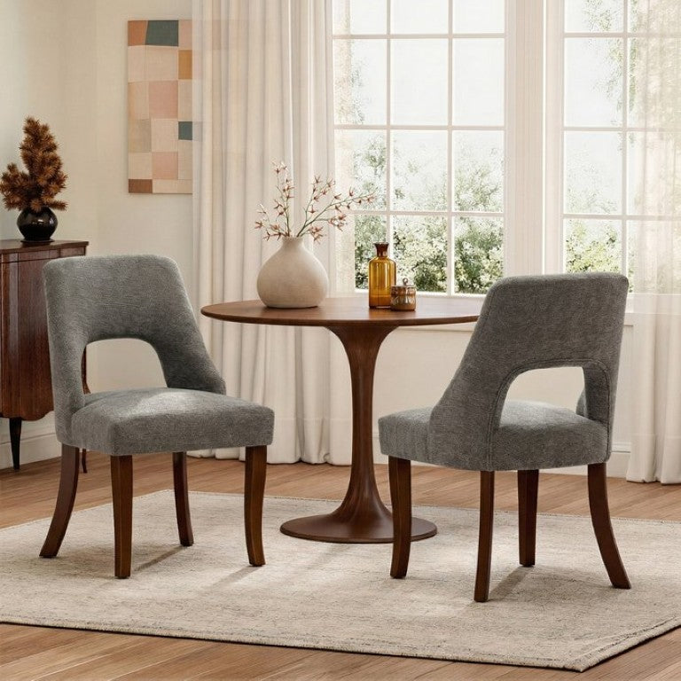 English Elm Bar Stools Set of 2 Wingback Upholstered Foam Seat Wood Legs Kitchen Counter Dark Grey 19.7 L x 24.8 W x 31.5 H W3916P552432