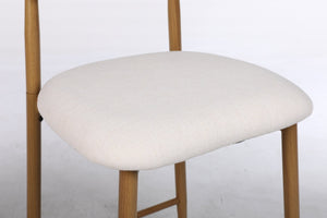 English Elm Counter Height Linen Barstools Set of 4 Mid Century Steel Legs Kitchen Island Seating Beige - B W3916S00002