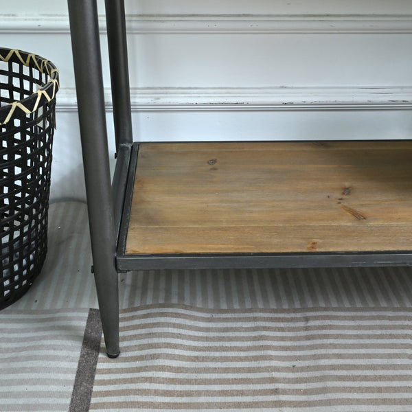 English Elm 48.03" Solid Wood Console Table with 3 Drawers Open Shelf Industrial Rustic Entryway W3933P484799