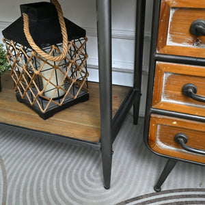 English Elm 48.03" Solid Wood Console Table with 3 Drawers Open Shelf Industrial Rustic Entryway W3933P484799