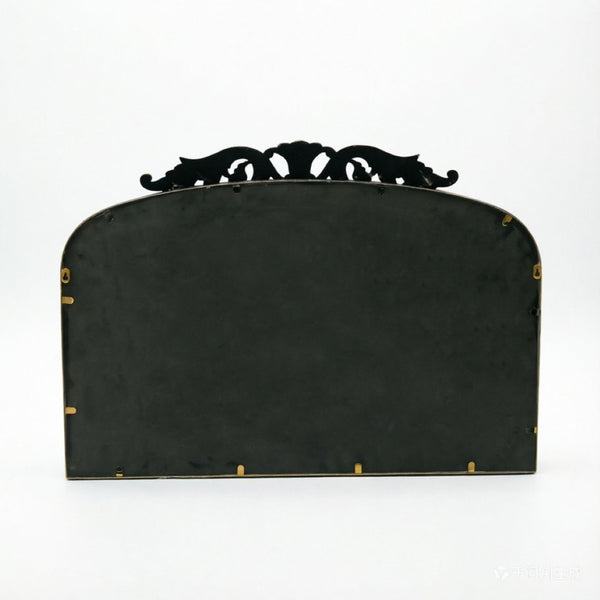 English Elm 35.43"wx29.13"l Baroque Arched Metal Wall Mirror Ornate Bronze Scrollwork Entryway Decor W3933P484940