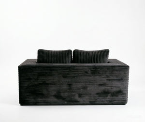 English Elm Cloud Loveseat Memory Foam Corduroy Sofa Deep Sink Boneless Seat for Small Spaces Gray W3955P492113