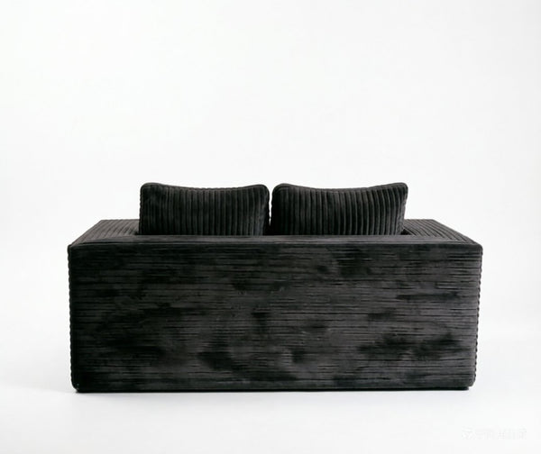 English Elm Cloud Loveseat Memory Foam Corduroy Sofa Deep Sink Boneless Seat for Small Spaces Gray W3955P492113
