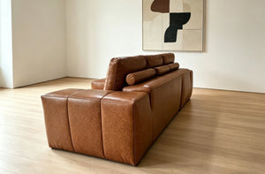 English Elm Boneless Faux Leather Cloud Sectional Deep Seat L Shaped Sofa for Modern Living W3955S00019
