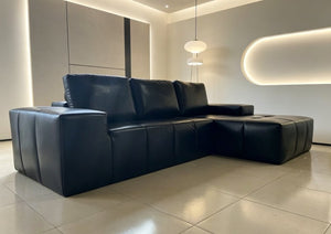 English Elm Boneless Cloud Sectional Faux Leather Suede Modular Sofa Deep Seat Living Room Right W3955S00021