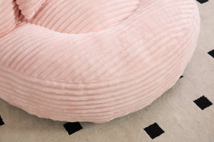 English Elm Single Corduroy Bean Bag Chair with Memory Foam Fill Armrests and Three Accent Pillows Pink W395P545820