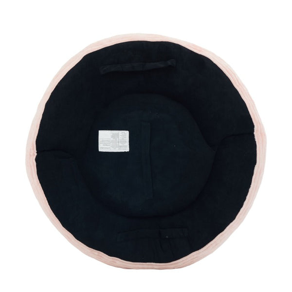 English Elm Single Corduroy Bean Bag Chair with Memory Foam Fill Armrests and Three Accent Pillows Pink W395P545820