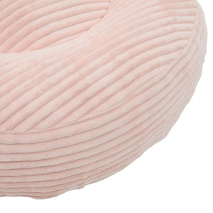 English Elm Single Corduroy Bean Bag Chair with Memory Foam Fill Armrests and Three Accent Pillows Pink W395P545820