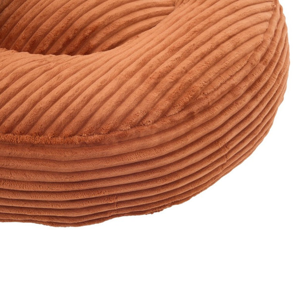 English Elm Single Corduroy Bean Bag Chair with Memory Foam Fill Armrests and Three Accent Pillows Orange W395P545841