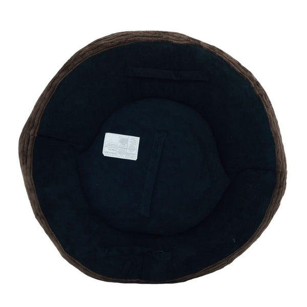 English Elm Single Corduroy Bean Bag Chair with Memory Foam Fill Armrests and Three Pillows Coffee 42.52 L x 42.52 W x 20.47 H W395P545842