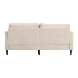 English Elm Mid Century Modern Chenille Loveseat with Rubberwood Legs Curved Sofa for Living Room Beige W395S00123