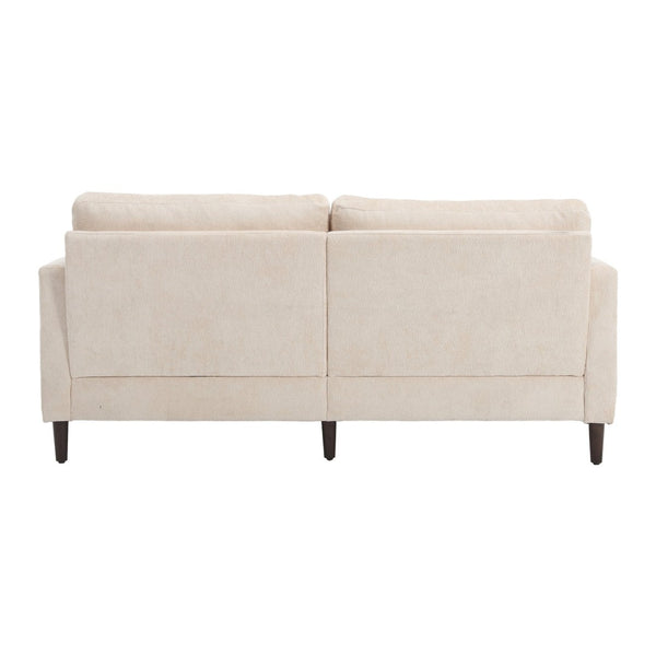 English Elm Mid Century Modern Chenille Loveseat with Rubberwood Legs Curved Sofa for Living Room Beige W395S00123