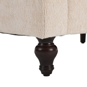 English Elm Mid Century Modern Chenille Loveseat with Rubberwood Legs Curved Sofa for Living Room Beige W395S00123