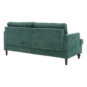 English Elm Mid Century Modern Chenille Loveseat with Rubberwood Legs Curved Sofa for Living Room Emerald W395S00124