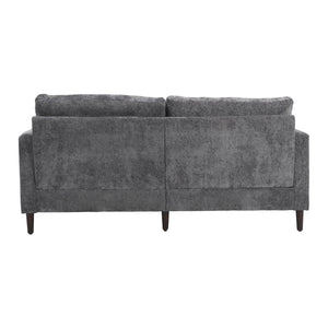 English Elm Mid Century Modern Chenille Loveseat with Rubberwood Legs Curved Sofa for Living Room Gray W395S00126