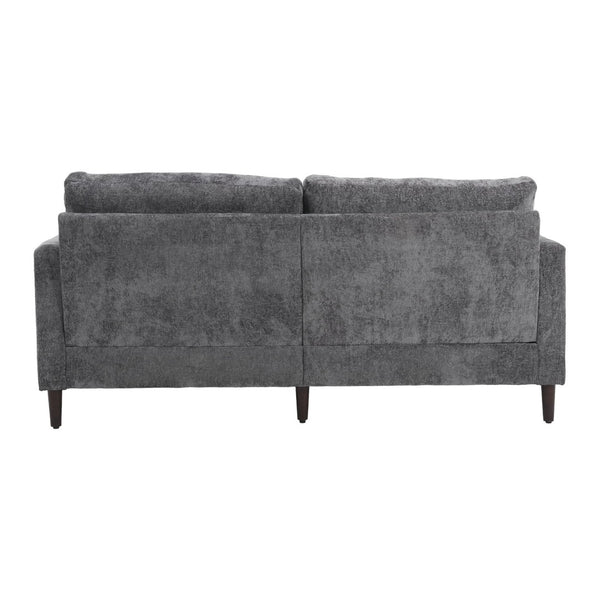 English Elm Mid Century Modern Chenille Loveseat with Rubberwood Legs Curved Sofa for Living Room Gray W395S00126