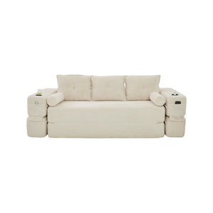 English Elm Compact Corduroy Floor Sofa Converts to Daybed for Studio and Guest Spaces W395S00157