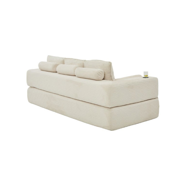 English Elm Compact Corduroy Floor Sofa Converts to Daybed for Studio and Guest Spaces W395S00157