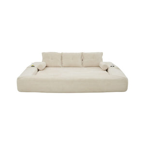 English Elm Compact Corduroy Floor Sofa Converts to Daybed for Studio and Guest Spaces W395S00157