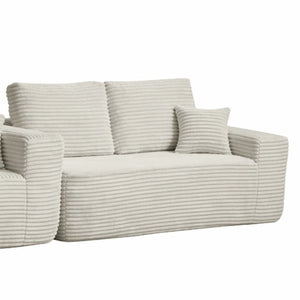English Elm 68.1Cloud Modular Sectional Sofa Plush Corduroy Deep Seat Living Room Lounge Beige Left W3975P415754