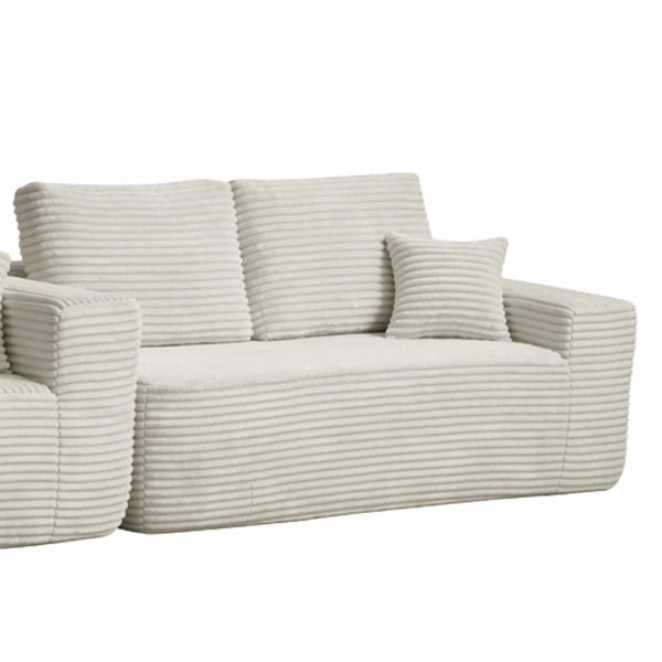 English Elm 68.1Cloud Modular Sectional Sofa Plush Corduroy Deep Seat Living Room Lounge Beige Left W3975P415754
