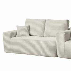 English Elm 68.1Cloud Modular Sectional Sofa Plush Corduroy Deep Seat Living Room Lounge Beige Right W3975P415756