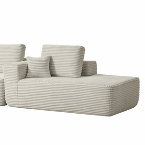 English Elm Lp-Beige-02-Chaise Corduroy Sectional Sofa with Reversible Chaise for Modern Living Beige Right Chaise W3975P415757