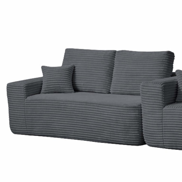 English Elm Right Plush Fabric Sectional Sofa Reversible Chaise Modern Living Room Compact Seat W3975P415764